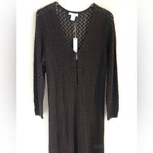 House of Harlow 1960 Brown Crochet Knit Cover Up Dress